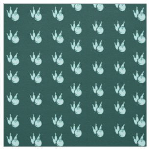 Tissu motif de jeu de quilles turquoise