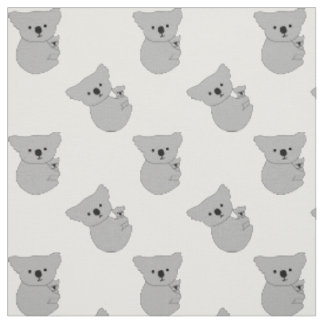 Tissu motif de koala mère et bébé