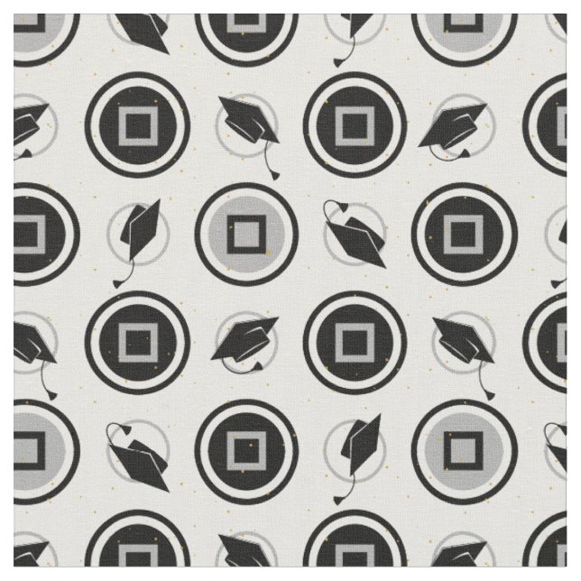 Tissu Motif de la casquette noire et d'argent (Fermer)