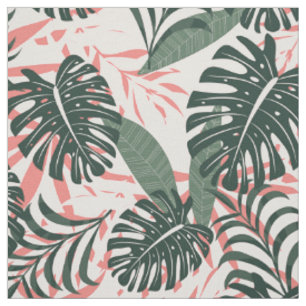 Tissu Motif de la forêt tropicale Feuille de Monstera