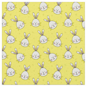 Tissu Motif de lapins mignons sur enfant unisex jaune
