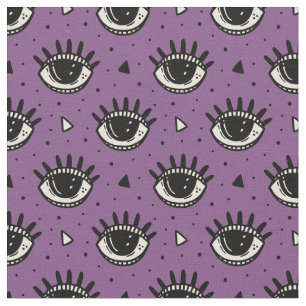 Tissu Motif de l'eyeball violet d'Halloween