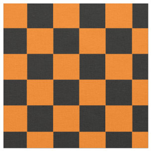 Tissu Motif de l'Halloween Orange Black À damiers