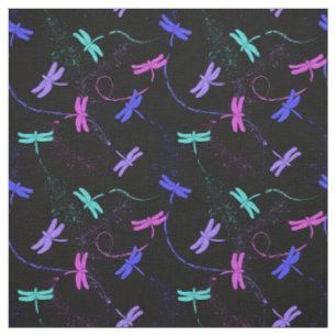Tissu Motif de libellule coloré