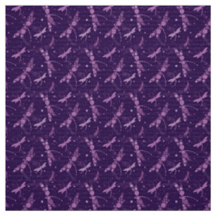 Tissu Motif de libellules en couleur violet