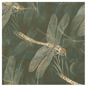 Tissu Motif de libellules majestueux 