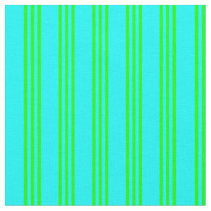Tissu Motif de lignes/bandes de couleur cyan et citron v
