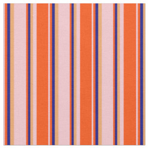 Tissu Motif de lignes/bandes roses, rouges, bleues et Br