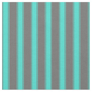Tissu Motif de lignes et de rayures gris et turquoise