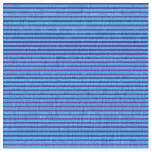 Tissu Motif de lignes/rayures bleu ciel profond et viole
