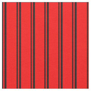 Tissu Motif de lignes/rayures noires et rouges