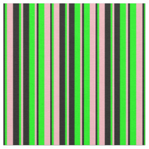 Tissu Motif de lignes/rayures rose clair, chaux et noire