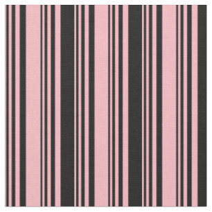 Tissu Motif de lignes/rayures roses et noires claires