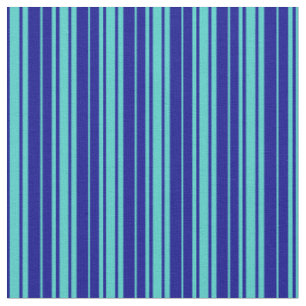 Tissu Motif de lignes turquoise et bleu foncé