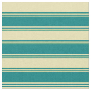 Tissu Motif de lignes turquoise et couleur Tan