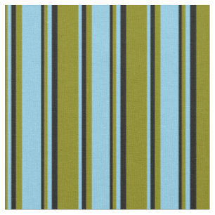 Tissu Motif de lignes vert, bleu ciel et noir
