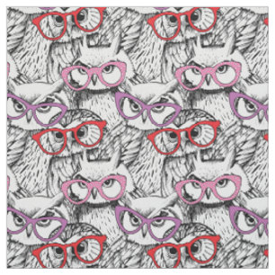 Tissu Motif de lunettes de hibou