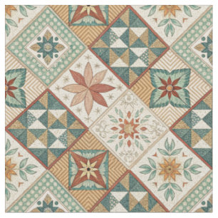 Tissu Motif de maquillage en diamant rustique - Géométri
