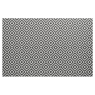 Tissu Motif de mosaïque de Carré noir blanc Ikat Diamo