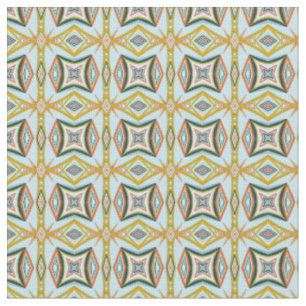 Tissu Motif de mosaïque géométrique bleue