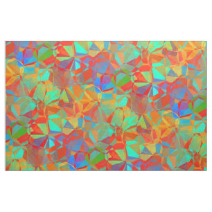 Tissu Motif de mosaïque géométrique rétro couleur Ab