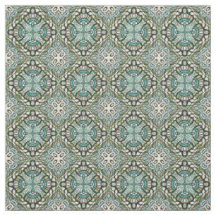 Tissu Motif de mosaïque turquoise de Mint Green