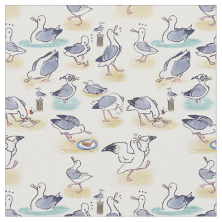 Tissu motif de mouettes