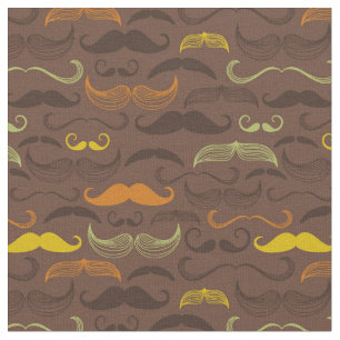 Tissu Motif de moustache, rétro style 5