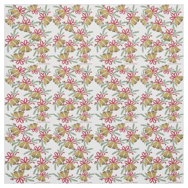 Tissu motif de Noël Bell (Échantillon)