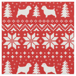 Tissu Motif de Noël de silhouettes de Norfolk Terrier
