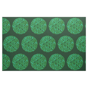 Tissu Motif de noeud celtique traditionnel de vert vert