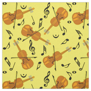 Tissu Motif de notes de musique violon