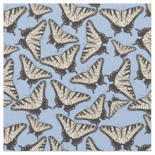 Tissu Motif de papillons jaune de machaon de tigre