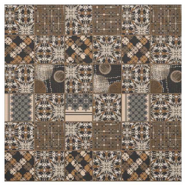 Tissu Motif de patchwork rustique (Échantillon)