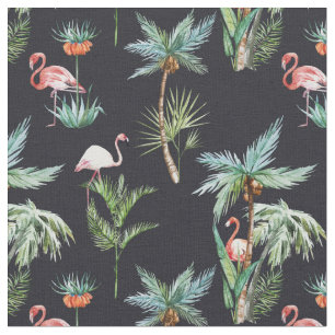 Tissu Motif de paume d'aquarelle