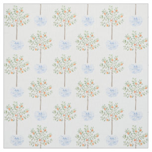 Tissu Motif de planteur de jarre de gingembre d'arbre à