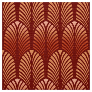 Tissu Motif de plume d'art déco, mandarine