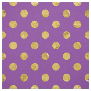 Tissu Motif de point élégant de polka de feuille d'or