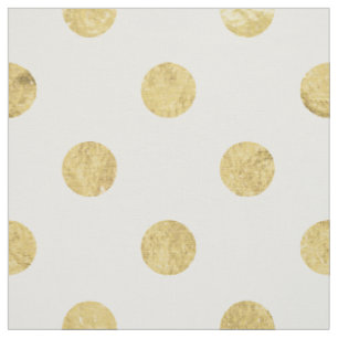 Tissu Motif de point élégant de polka de feuille d'or