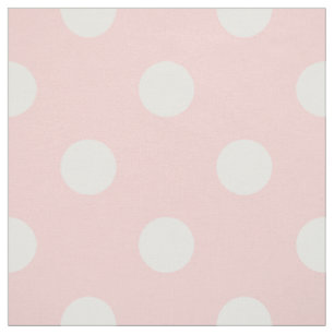Tissu Motif de point rose et blanc de polka