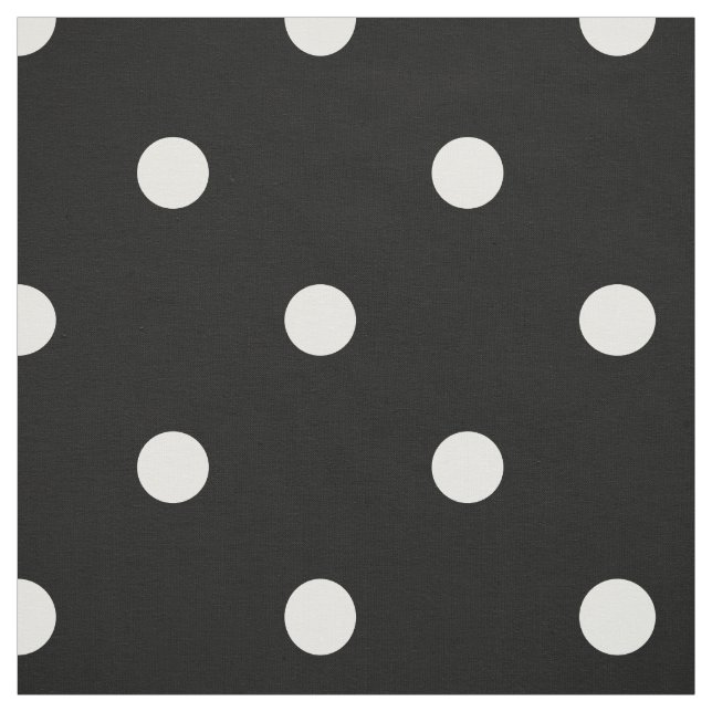 Tissu Motif de points Polka noir et blanc (Échantillon)