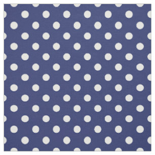 Tissu Motif de pois de bleu marine et de blanc