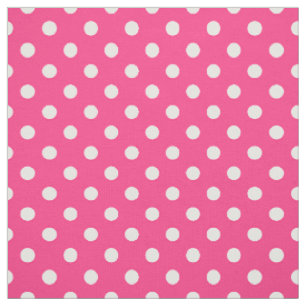 Tissu Motif de pois rose et blanc