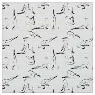 Tissu Motif de poses de yoga