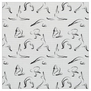 Tissu Motif de poses de yoga