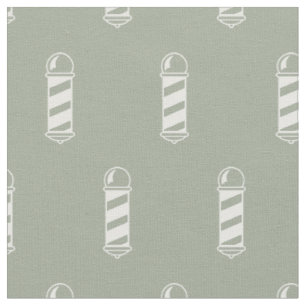 Tissu Motif de poteaux de barbier gris et blanc