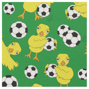 Tissu Motif de poussins de football