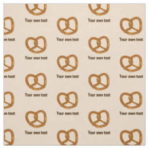 Tissu Motif de Pretzel sur beige - texte personnalisé en