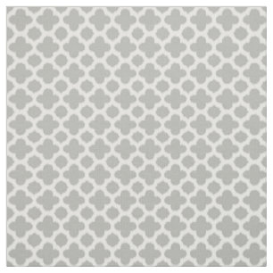 Tissu Motif de Quatrefoil blanc Ikat gris beige