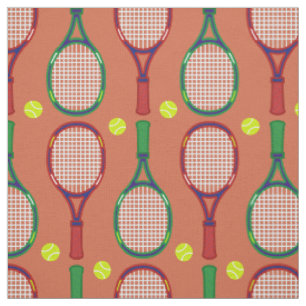 Tissu Motif de raquettes et balles de tennis